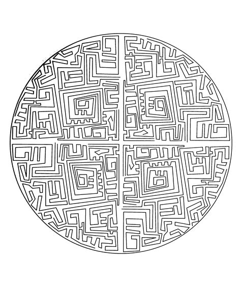 Hard Maze Coloring Pages Coloring Home