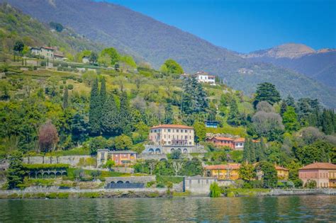 Italy Lombardy Como Lake And City Landscape View Stock Photo Image