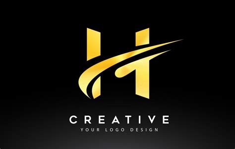 Creative H Letter Logo Design With Swoosh Icon Vector 4874063 Vector
