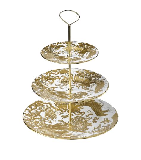 Royal Crown Derby Aves Gold Three Tier Cake Stand Harrods Kr