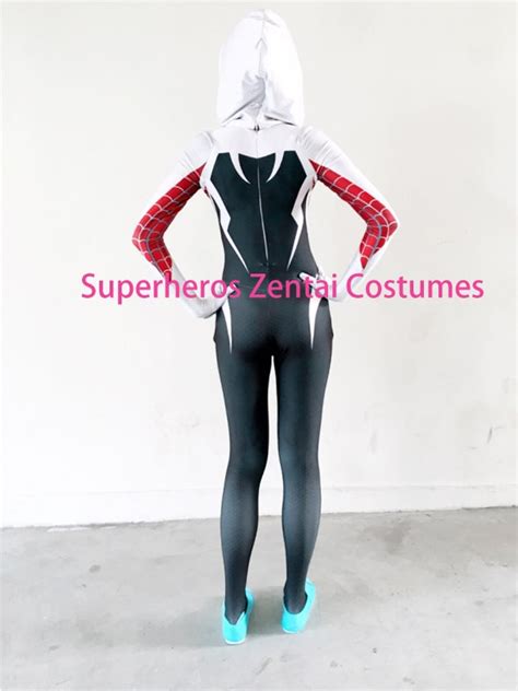 spider gwen stacy costume 2016 newest 3d print spandex lycra spiderman zentai halloween cosplay