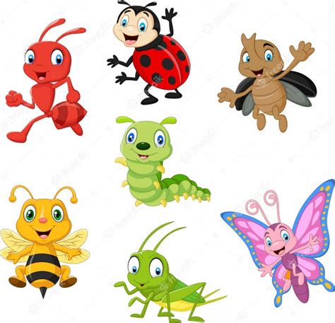 Premium Vector Cartoon Funny Insect Collection Set