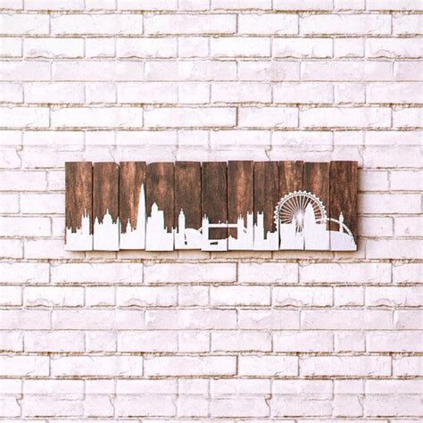 Rustic City Skyline Wood Sign Made From Reclaimed Pallet Boards