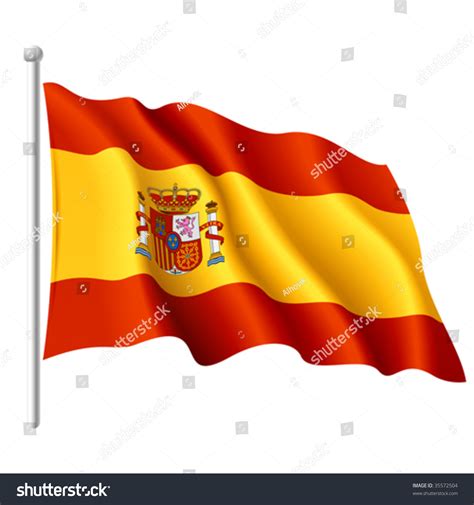 Flag Of Spain Detailed Vector 35572504 Shutterstock