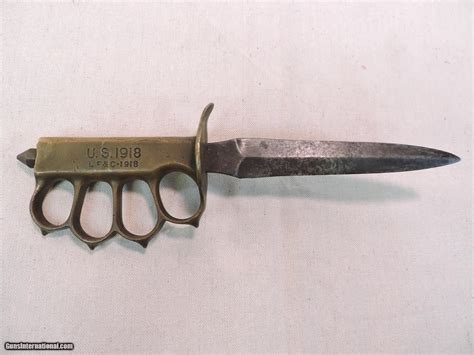 Authentic Wwi Us Trench Knife Dated 1918
