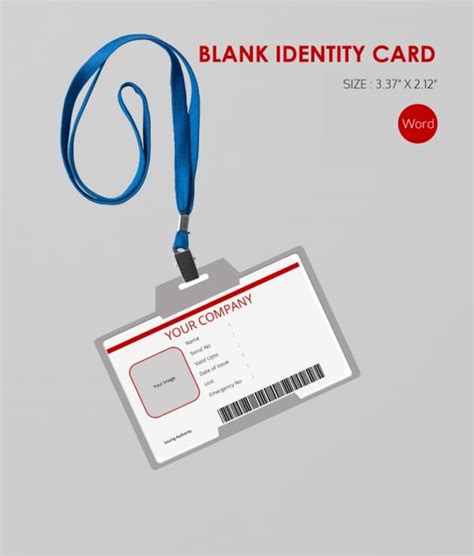 Blank Identification Card Template