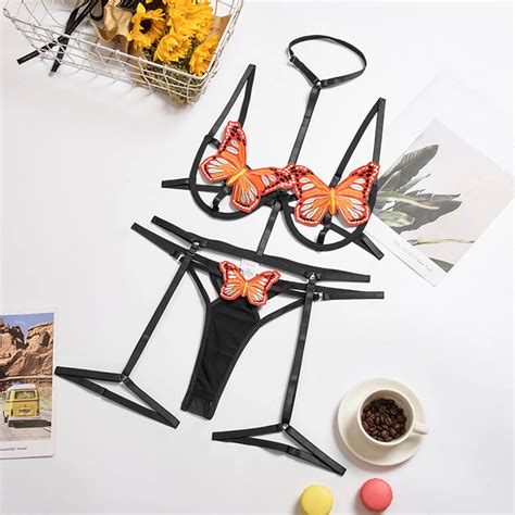 Hot Sexy Lingerie Set Cutout Bras Butterfly Women Underwear Sexy Bra