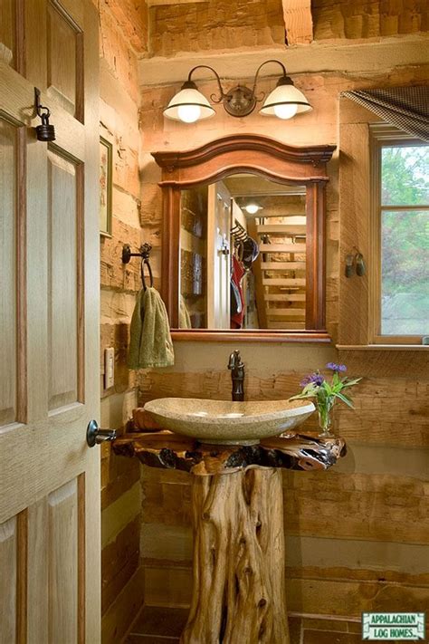 Don't forget to rate and comment if you interest with this cabin bathroom accessories tips. Unique rustic bathroom vanity made of reclaimed cedar tree ...