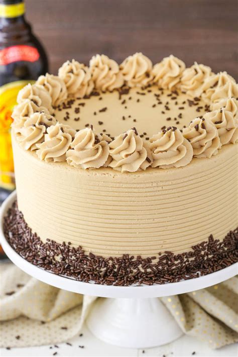 Remove about ½ cup of frosting for decoration. Kahlua Coffee Chocolate Layer Cake - Life Love and Sugar