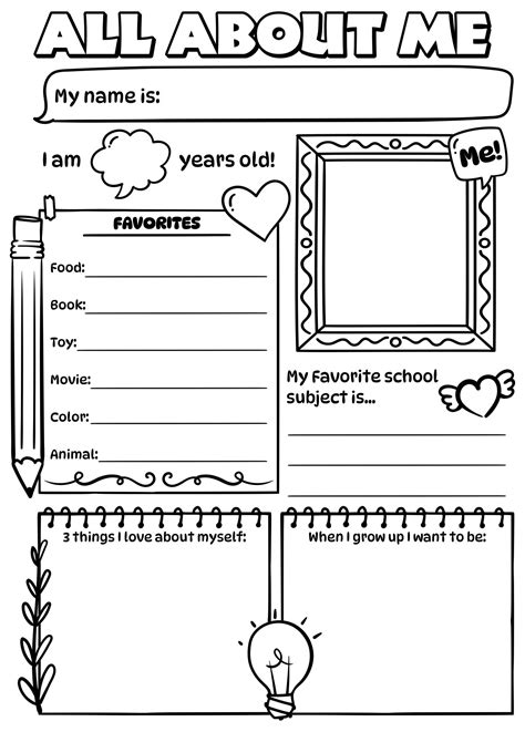 10 Best All About Me Printable Template 62e