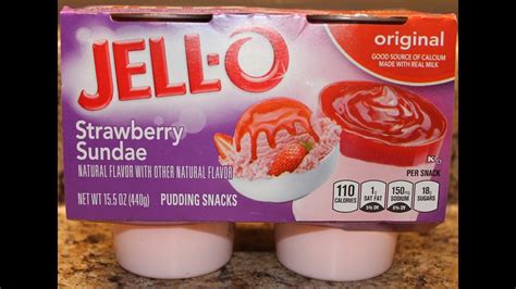 Jell O Strawberry Sundae Pudding Review Youtube