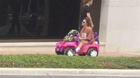 College Student Commutes In Miniature Plastic Barbie Jeep After Drink
