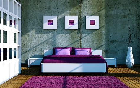Hd Wallpaper Bedroom Bed Architecture Interior Design High Resolution