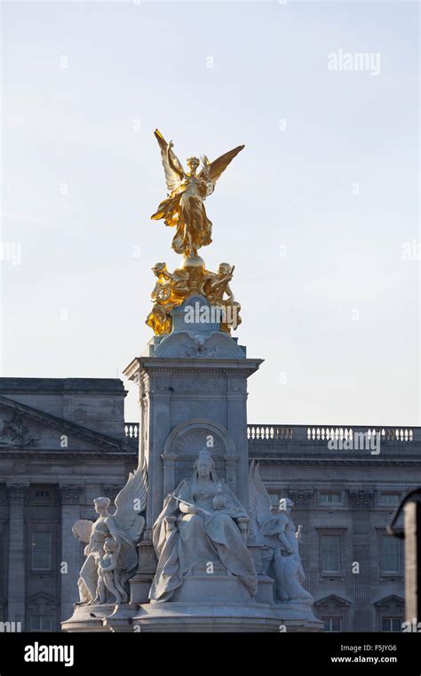 Statues Of Winged Victory And Queen Victoria On The Victoria Memorial