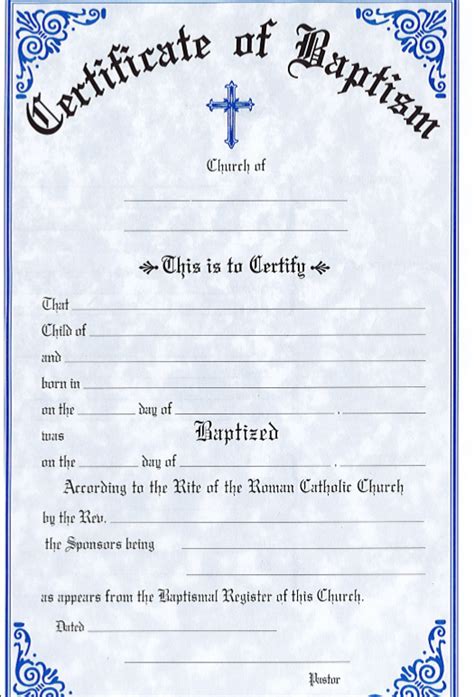 Certificate of baptism printable certificate, free to download and print. Baptism Certificate with Notations on Back | T. H. Stemper Co.