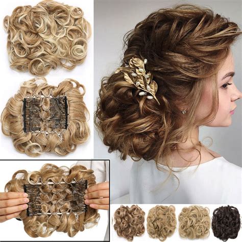 Mega Large Thick Curly Chignon Messy Bun Updo Clip In Hair
