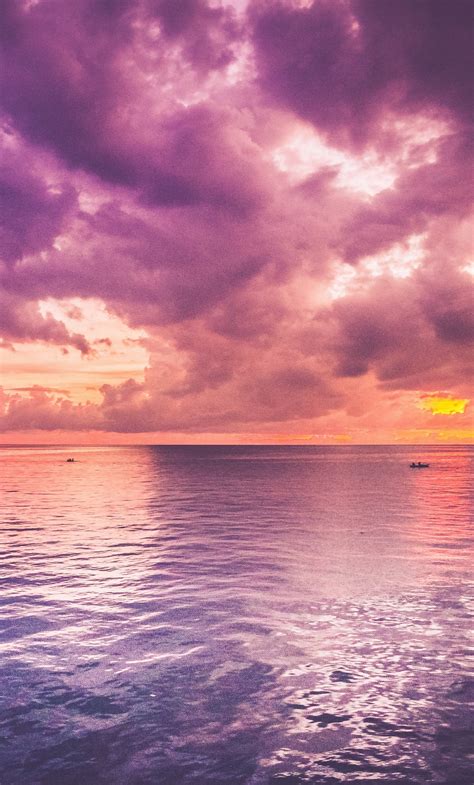 1280x2120 Beautiful Purple Sea And Pink Horizon Sunrise Iphone 6 Hd 4k
