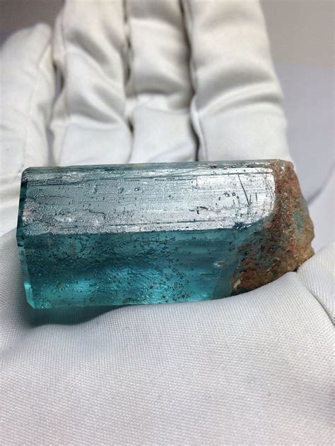Brazilian Aquamarine Crystal Highly Saturated W True Santa Maria Deep