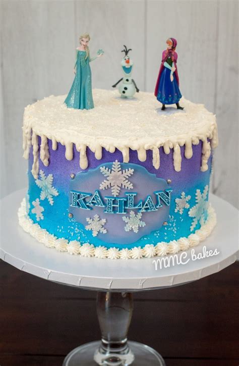 Simple and clean cake design. Frozen Birthday Cake - MMC Bakes