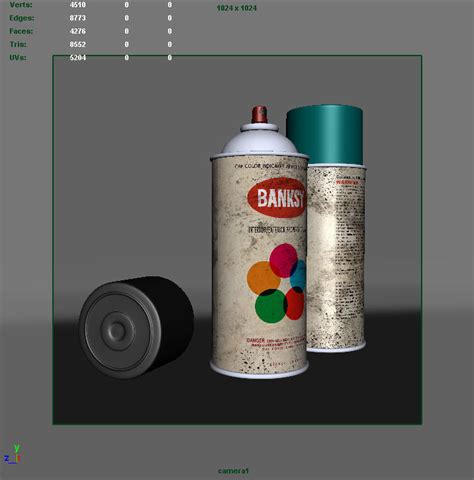 Spray Paint Can 3d Model Obj Fbx Ma Mb Tga