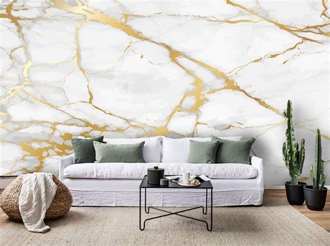 3d Gold White Marble Wallpaper Removable Self Adhesive Etsy Australia