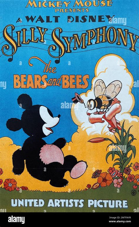 Bears And Bees 1932 Walt Disney Cartoon Poster In The Silly Symphonies
