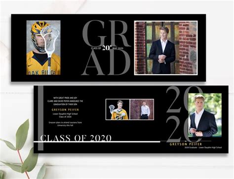 Trifold Graduation Announcement Template High School College Etsy