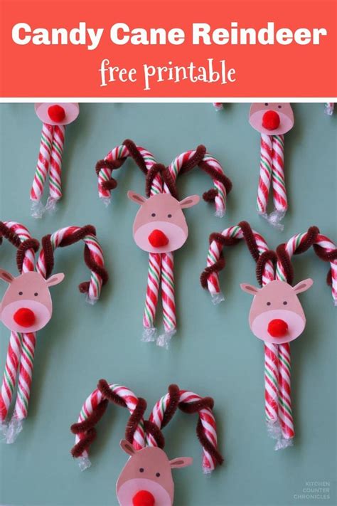 The Cutest Candy Cane Reindeer Craft Diy Christmas Ts Pinterest