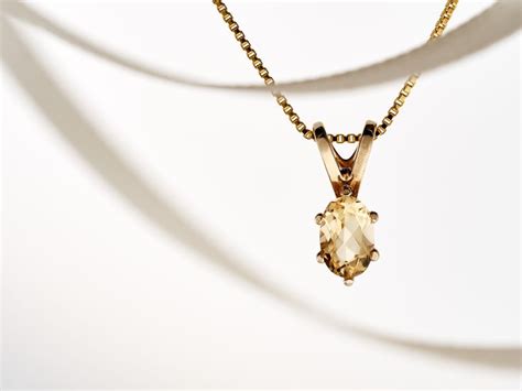Precious Golden Yellow Topaz Pendant Necklace. 6x4mm Oval | Etsy in