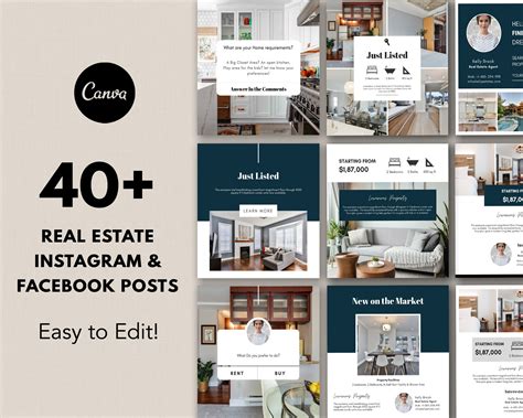 Real Estate Instagram Posts Realtor Templates Instagram Etsy