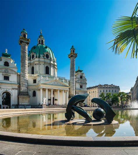 Église Saint Charles Ou Karlskirche Vienne Autriche Image Stock