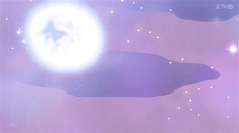 An Image Of The Moon And Stars In The Night Sky With Purple Hued Background