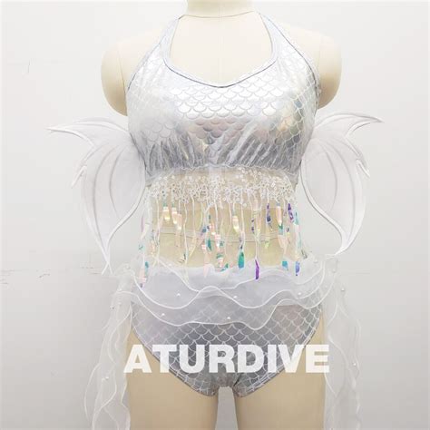 Mermaid Swimsuit Sequins Gilding Glittering Music Festival Aquarium Performance Bikini Suit