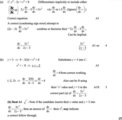 A Level Edexcel Maths Questions Implicit Differentiation Revisely