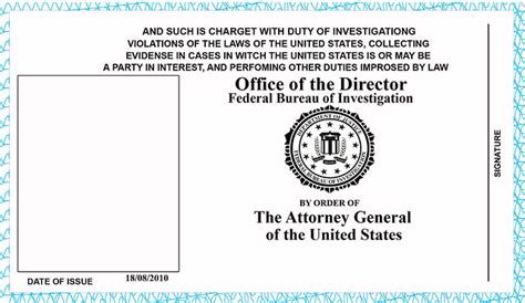 The full form of the fbi is the federal bureau of investigation, it is called the संघीय जांच विभाग in hindi. FBI ID Blank (b) | Flickr - Photo Sharing!