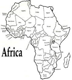 Major lakes, rivers, cities, roads. Printable Map of Africa | Africa, Printable Map with Country Borders and Names, Outline, Blank ...