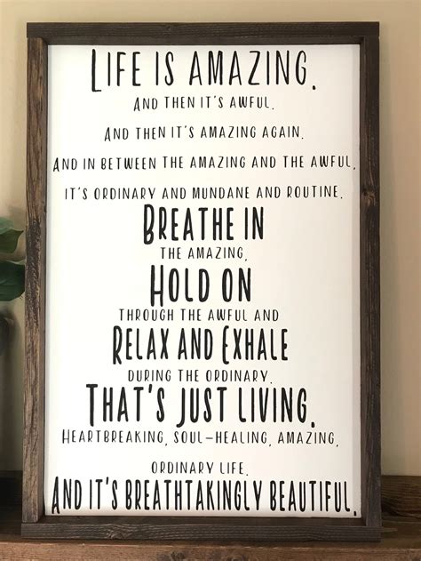 Life is amazing sign Inspirational sign Inspirational Quote | Etsy