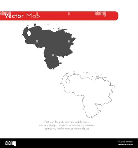 Vector Map Venezuela Isolated Vector Illustration Black On White
