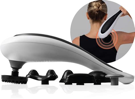 Sharper Image Cordless Deep Tissue Massager With Swappable Heads Personal Massage For Neck And