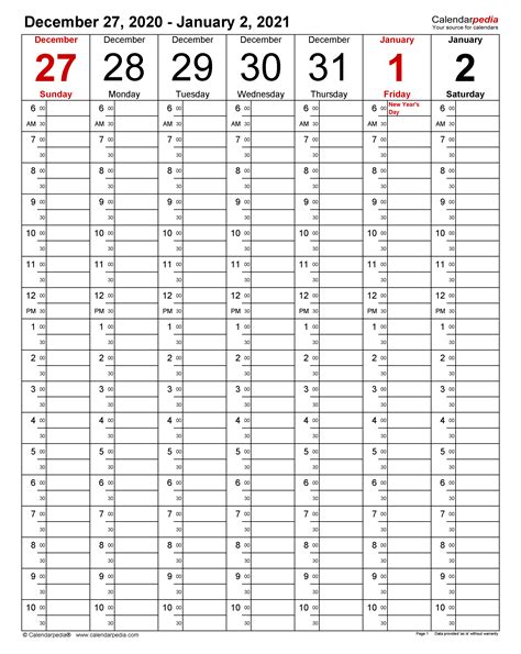 Weekly Calendars 2021 For Word 12 Free Printable Templates