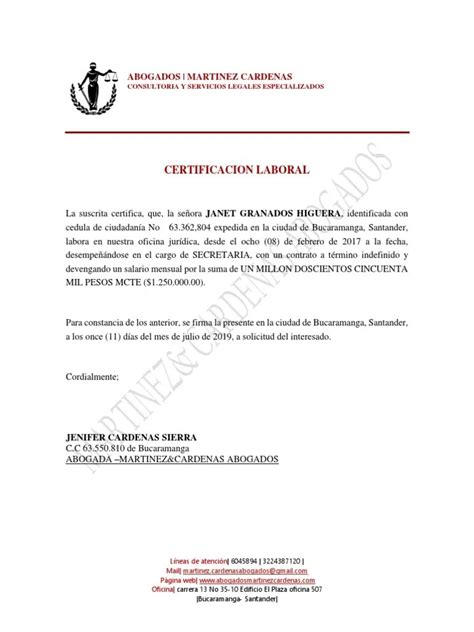 Carta De Certificacion Laboral Como Independiente Financial Report