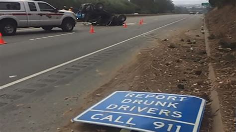 Dui Suspect Slams Into Report Drunk Drivers Sign In Rollover Crash Near Santa Cruz Abc7 New York