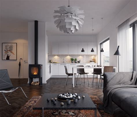 Modern Scandinavian Living Room With Asian Influences Papier Mache
