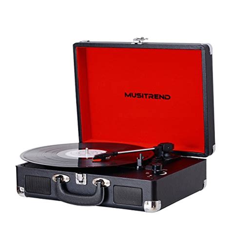 Musitrend Bluetooth Record Player Portable Suitcase Turntable With