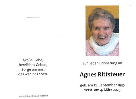 Agnes Rittsteuer Bestattung Hitzinger Ihr Bestatter Im Raum