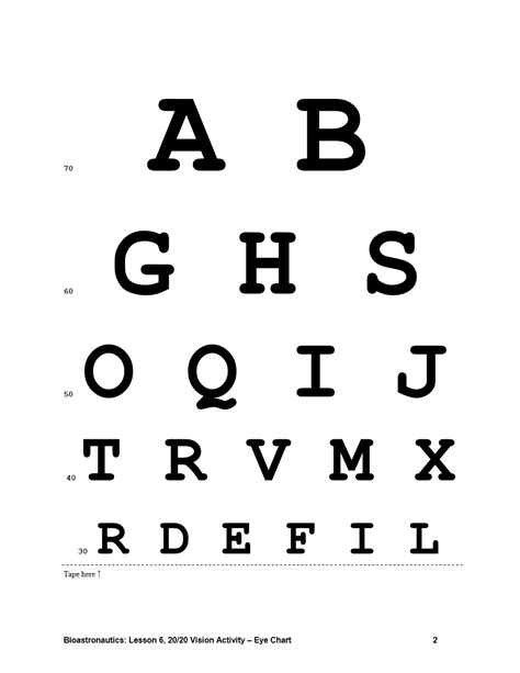 Free Eye Chart Lone Star Vision Snellen Eye Chart For Visual Acuity