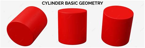 3d Cylinder Red Realistic Rendering Of Basic Geometry Object Cylinder