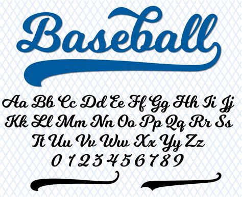 Baseball Font With Tail Baseball Font Ttf Svg Png And Text Tails