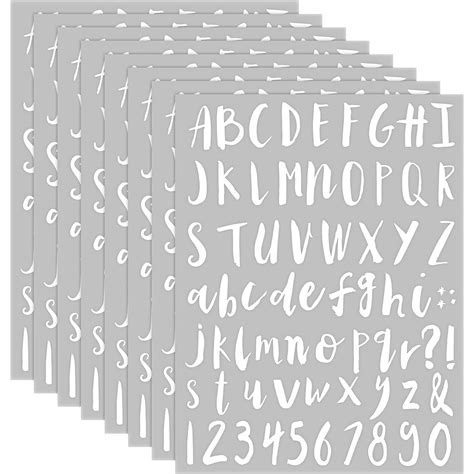 Buy 8 Sheets Vinyl Alphabet Letter Sticker Cursive Alphabet Letter
