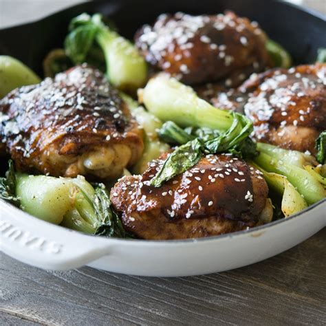 Paleo Teriyaki Chicken Thighs With Bok Choy Fed And Fit